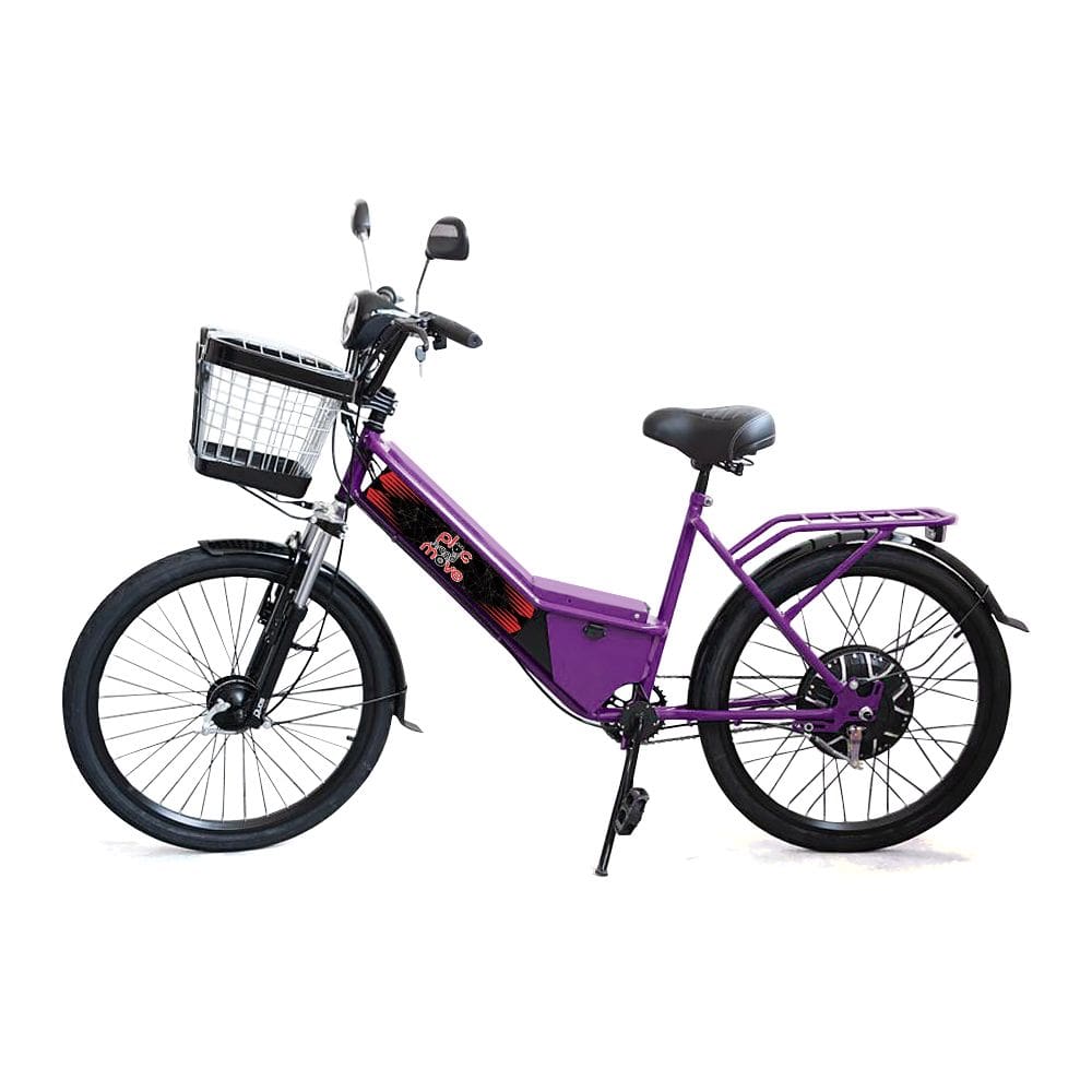 Bicicleta Elétrica - Aro 24 - New Street 800w Lithium - Violeta - Plug and Move