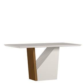 Mesa Jantar Retangular 160 x 90 Com Vidro 3mm Luna Sem Cadeiras-Ype/Off White - ÉdeCasaMóveis