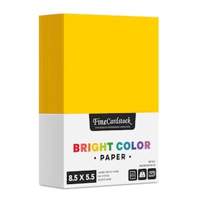 Papel colorido, impressão superfina, 8,5 x 5,5 polegadas, 24 libras, 500 folhas
