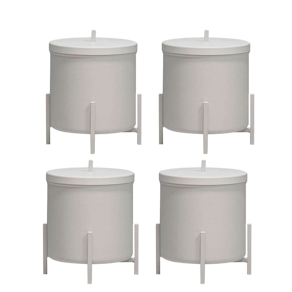 Kit 4 Lixeiras Brancas 6 Litros Level