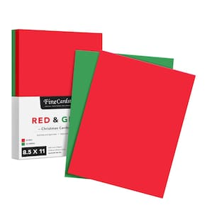 Cardstock Paper S Impressão superfina de Natal em vermelho e verde