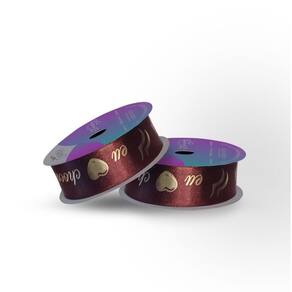 Fita De Cetim Decorada 22mm 10m. Eu Amo Chocolate Cinderela