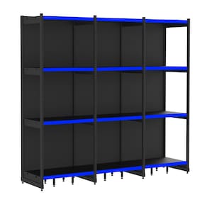 Rack Parede 202 Fit 60 Ate 3 Metros Preto 12 Bandeja Pe Azul