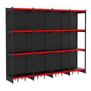 Rack Parede 202 Fit 60 Ate 4 Metros Preto 16 Bandeja Pe Verm