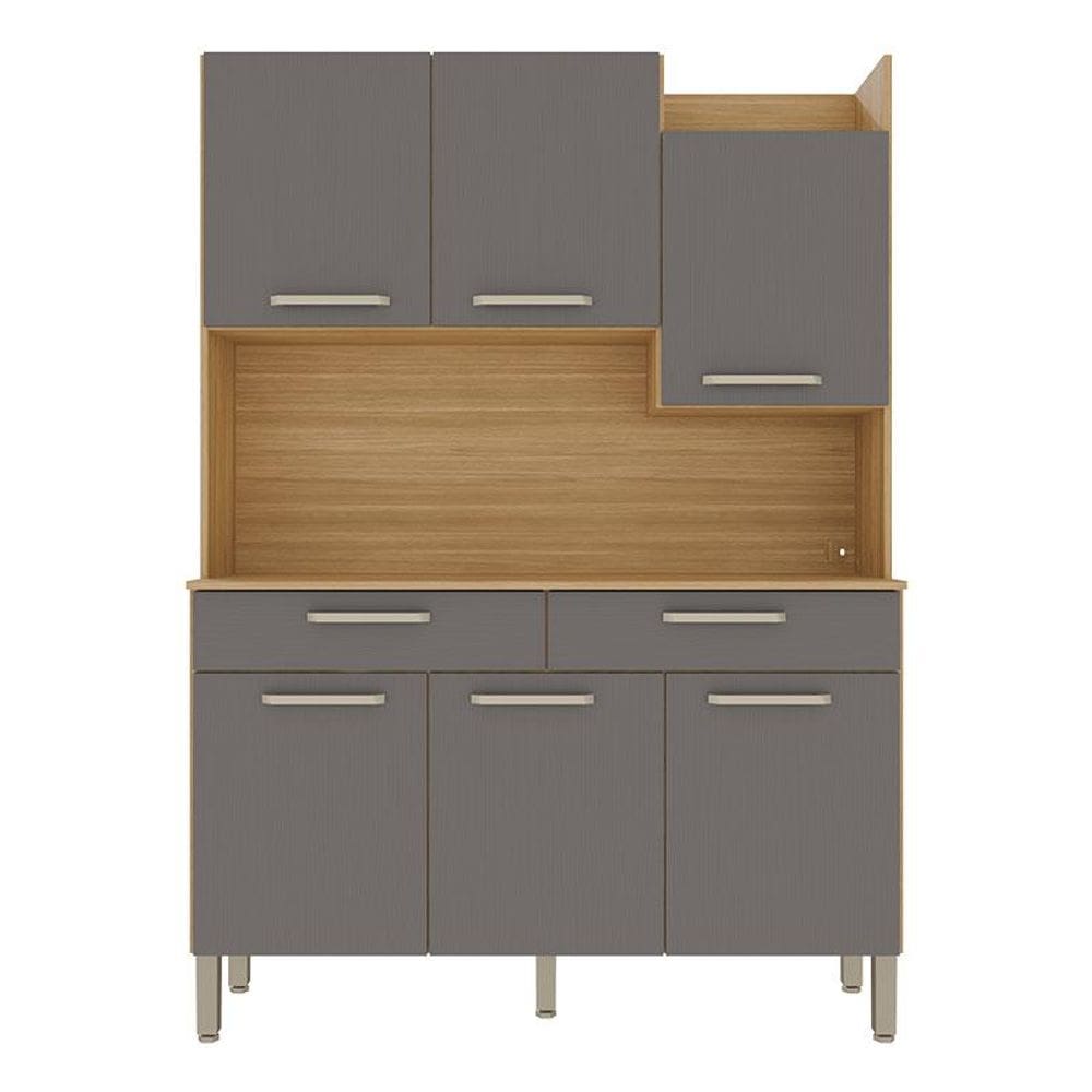 Kit Cozinha Modena Plus 6 Portas Freijó Gris - Kits Paraná