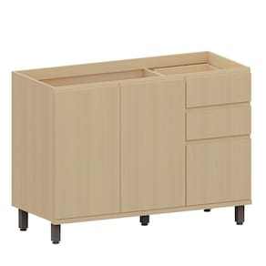 Balcão de Pia para Cozinha 120 cm 3 Portas 2 Gavetas Aurora