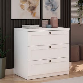 Cômoda Genialflex Infinity 3 Gavetas 100% MDF Branco