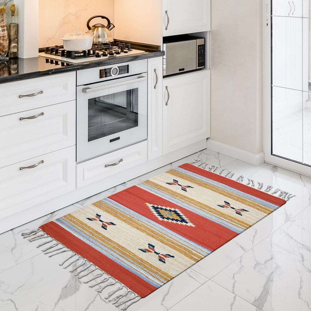 1 Tapete Cozinha Kilim  Algodão Absorvente 60X90 M07