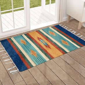 1 Tapete Capacho Kilim India 100% Algodão 60X90 M03
