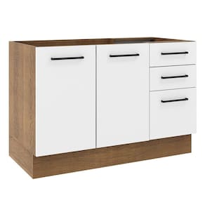 Balcão De Pia 2 Portas E 3 Gavetas Rustic/branco