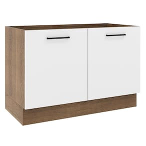 Balcão De Pia Agata 2 Portas - Rustic/branco Rustic/branco