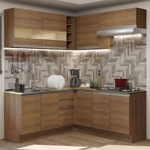 Cozinha Completa 349001 Com Armário E Balcão RusticRustic