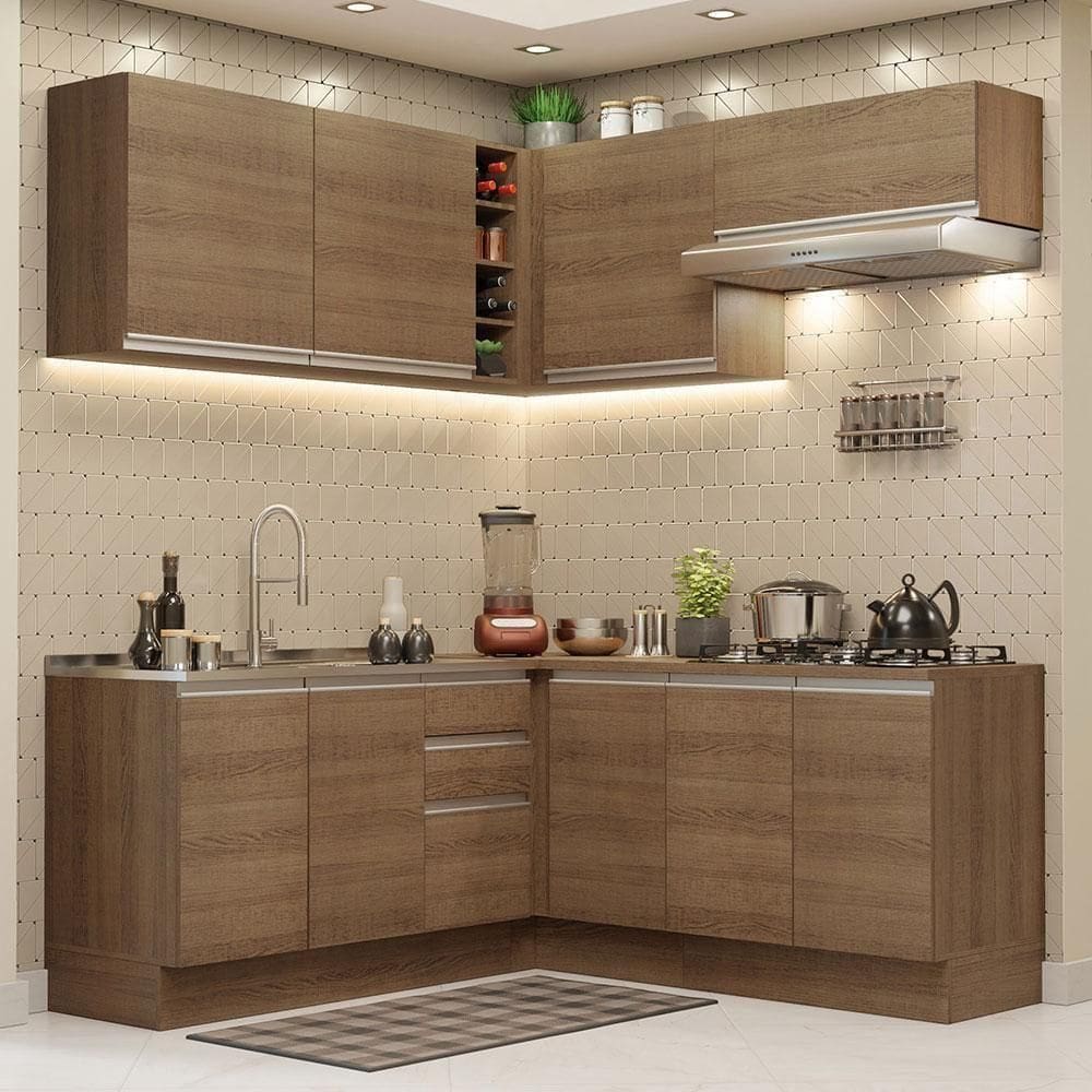 Cozinha Completa 349003 Com Armário E Balcão RusticRustic