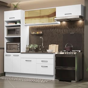 Cozinha Completa 270004 Com Armário E Balcão Branco Branco