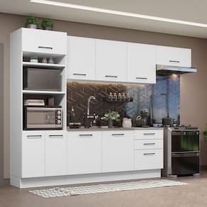 Cozinha Completa 330001 Com Armário E Balcão Branco Branco