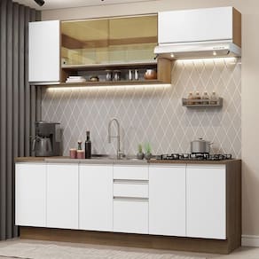 Cozinha Completa 240003 Com Armário E Balcão Rustic/branco