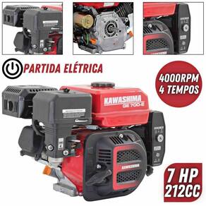 Motor Estacionário Kawashima Ge700e 212cc 7hp 4t à Gasolina