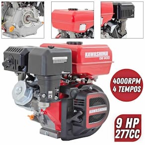 Motor Estacionário Kawashima à Gasolina Ge-900 9hp 277cc 4t