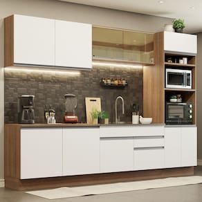 Cozinha Completa 310001 Com Armário E Balcão Rustic/branco