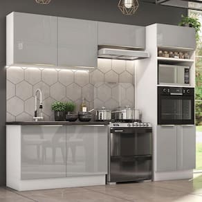 Cozinha Completa 270001 Com Armário E Balcão Branco/Cinza