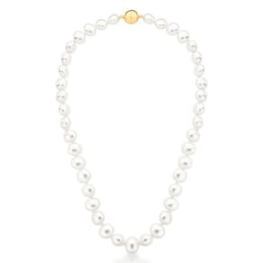 Colar Com Pérolas Ovais Shell Annie Banhado A Ouro Fecho Magnético