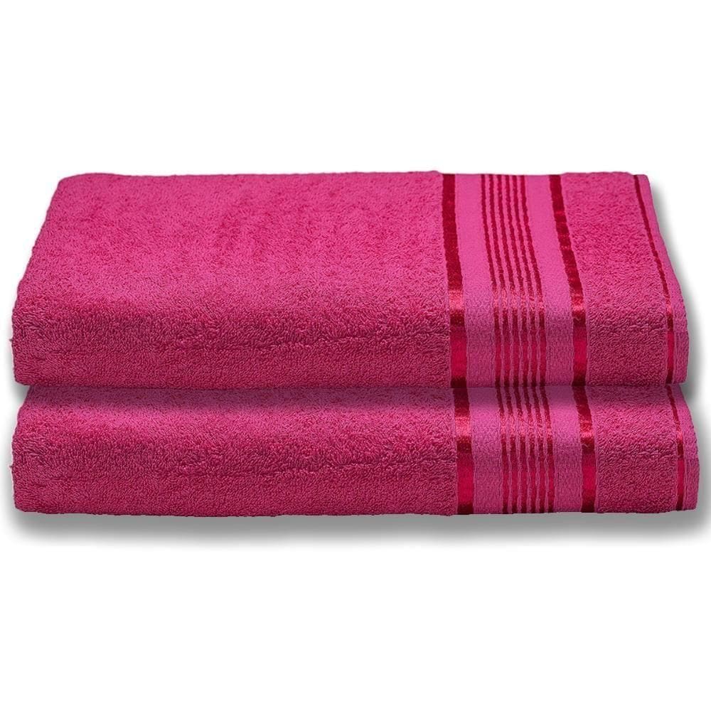 2 Toalhas Super Gigante Grossa Abraça O Corpão 80x180 Egito Rosa