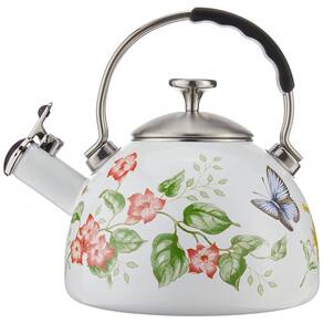 Chaleira de Chá 2.5L em Aço Inoxidável com Apito, LENOX 886454, Branco