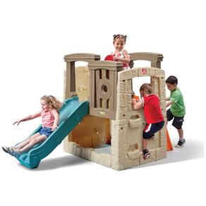Playset Infantil Para Crianças de 2 a 6 Anos, Com Escorregador, Parede de Escalada e Estrutura de Plástico Resistente, Fácil de Montar,
