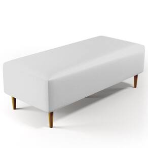 Puff Sala De Estar Bali Pés Palito 120x50 Cm Corano Branco