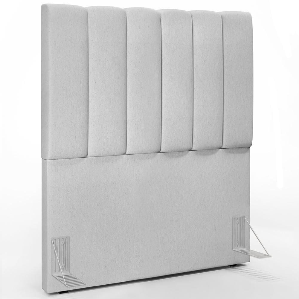 Cabeceira Cama Box Painel Solteiro 100 Cm Linho Cinza