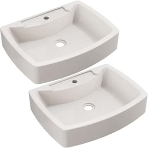 Kit 02 Cubas De Apoio Banheiro Lavabo C01 Rt50 Bege
