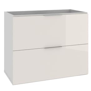 Armário Balcão Gabinete Para Banheiro 80Cm Branco Brilho