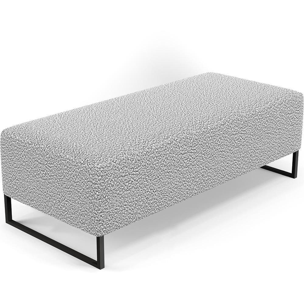 Puff Decorativo Bali W01 120X50cm Bouclê Cinza