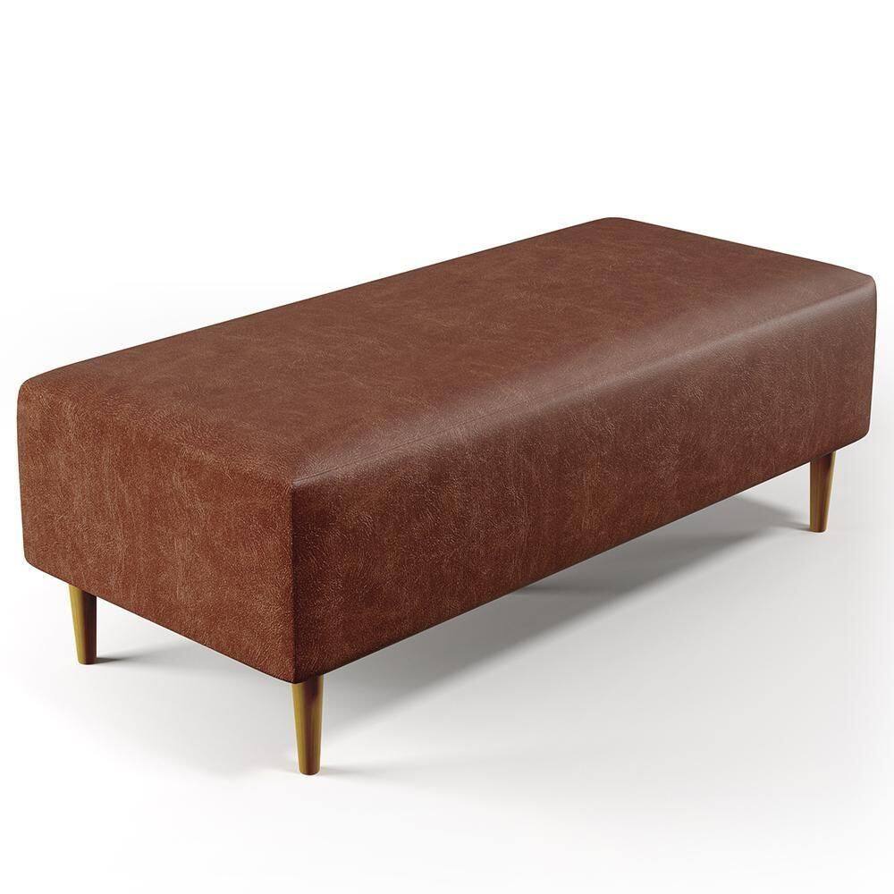 Puff Sala De Estar Pés Palito 120x50 Cm Couríssimo Marrom