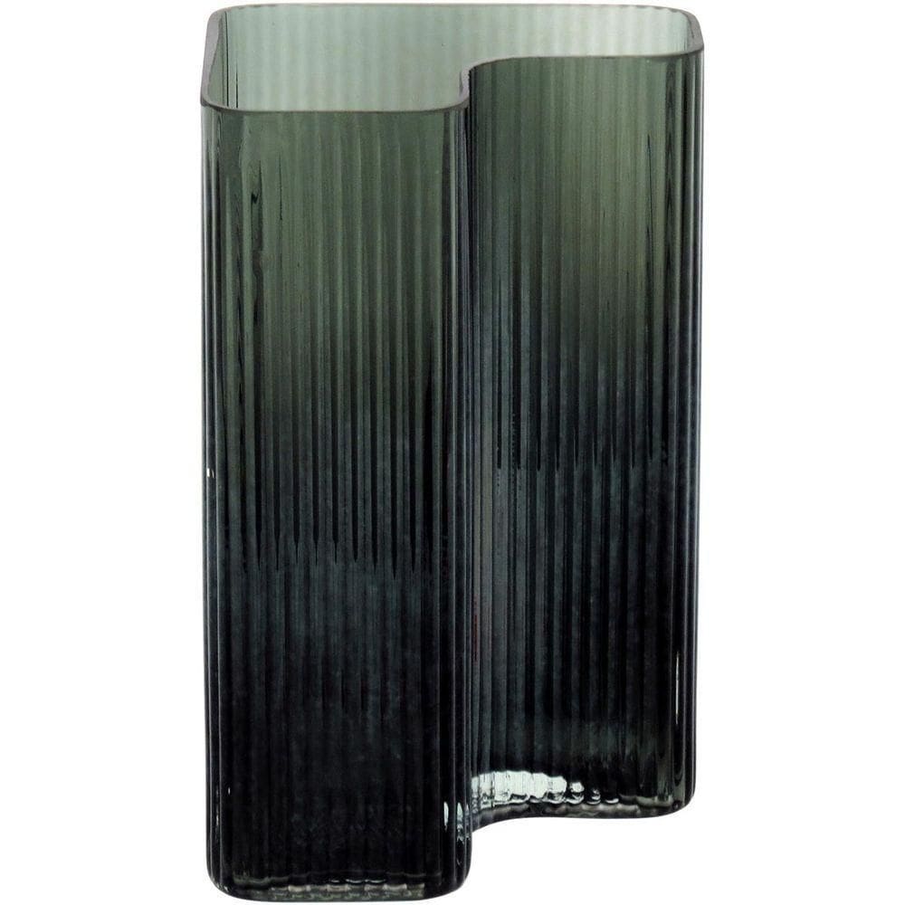 Vaso 24X15X15Cm Vidro Verde