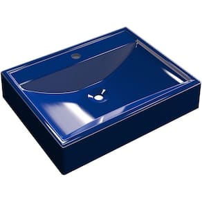 Cuba De Apoio Retangular C01 Para Banheiro Rt49 Azul Escuro