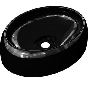 Cuba De Apoio Oval Para Banheiro Lavabo C01 Capri O39 Preto