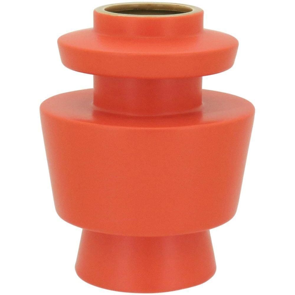 Valvola Vaso 16X12X12Cm Cerâmica Laranja