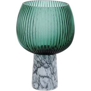 Beretta Centro Mesa 22X15X15Cm Vidro Verde Com Pé