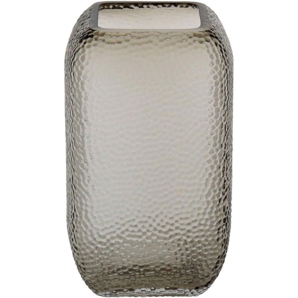 Vaso 20X12X12Cm Vidro Cinza