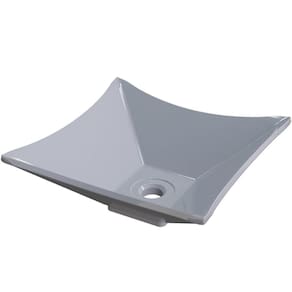 Cuba De Apoio Quadrada Lux Banheiro Lavabo C01 L30 Cinza