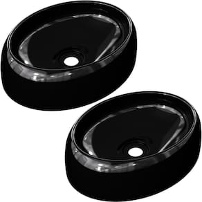 Kit 02 Cubas De Apoio Banheiro Lavabo C01 O39 Preto