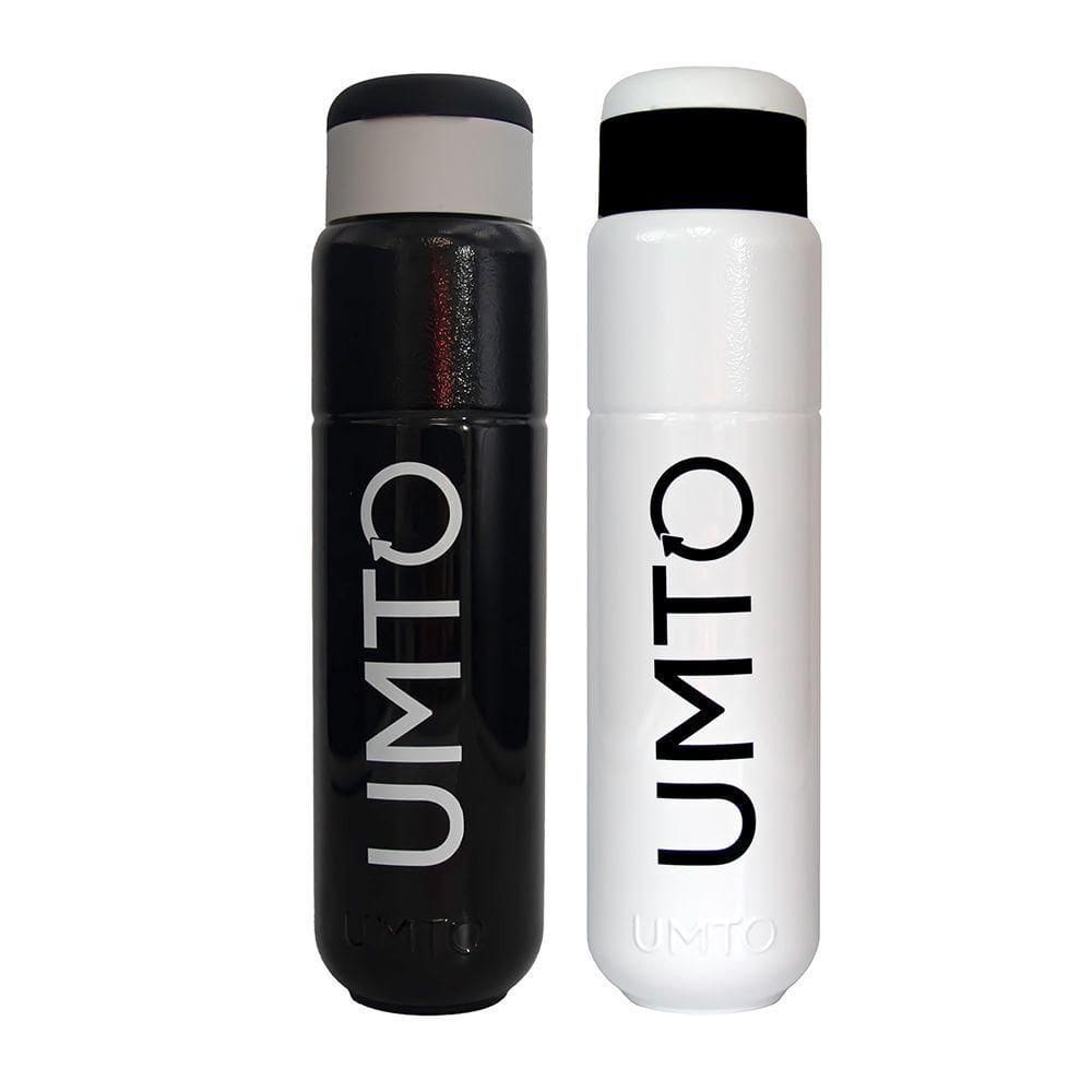 Kit 2 Garrafinhas Para Academia Umto Super-Resistente 500 Ml Branca E Preta - Branco