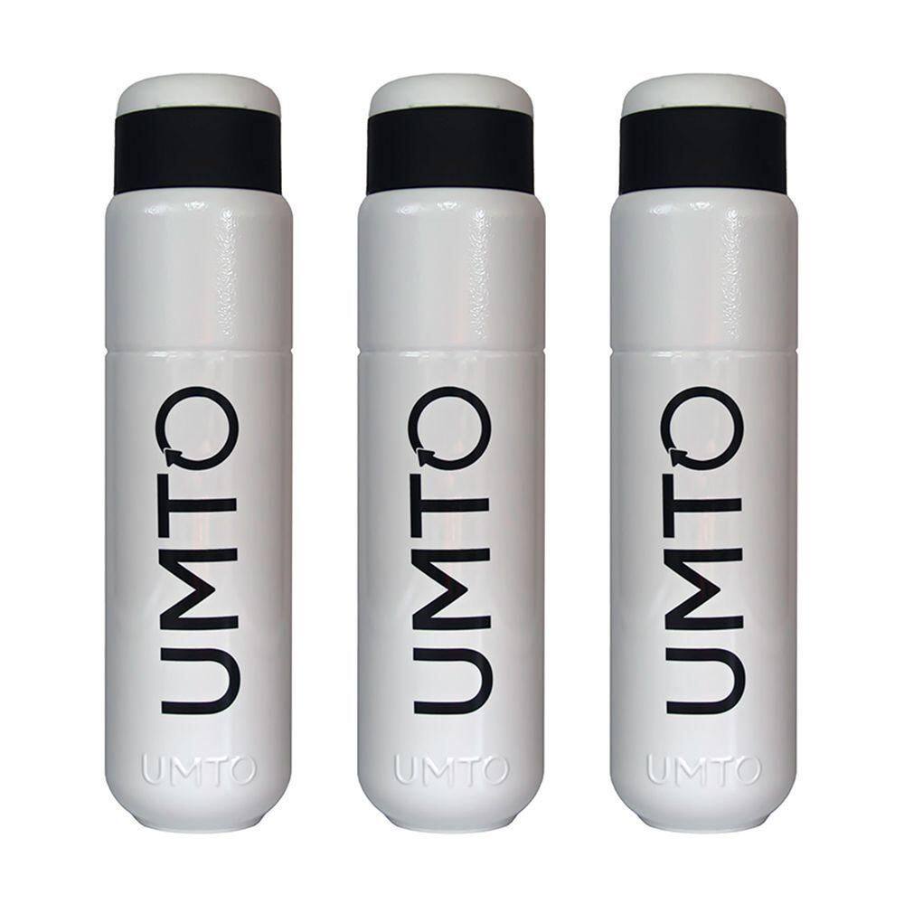 Kit 3 Garrafinhas Para Academia Umto Super-Resistente 500 Ml Branca - Branco