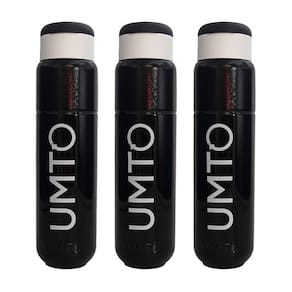 Kit 3 Garrafinhas Para Treino Para Academia Umto Super-Resistente 500 Ml Preta - Preto
