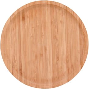 Table Bandeja Redondo 25X25Cm Bambu Natural