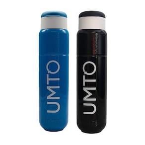 Kit 2 Garrafinhas Umto Super-Resistente 500 Ml Preta E Azul Claro - Preto