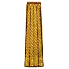 Velas De Natal Decorativa Com Glitter Dourada 4 Unidades