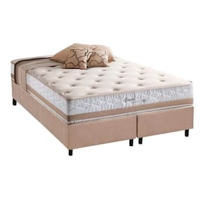 Cama Box Queen: Colchão Molas Herval Maxspring Spain + Base Crc Suede Clean(158X198)