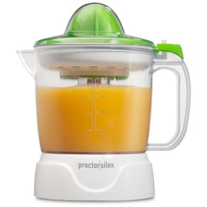 Espremedor de Sucos Elétrico Proctor Silex, 1L, para suco de laranja, limão e toranja, branco e verde (66340). Ideal para sucos frescos.